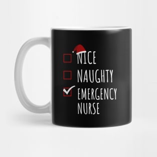 Nice Naughty Emergency Nurse Christmas List Mug